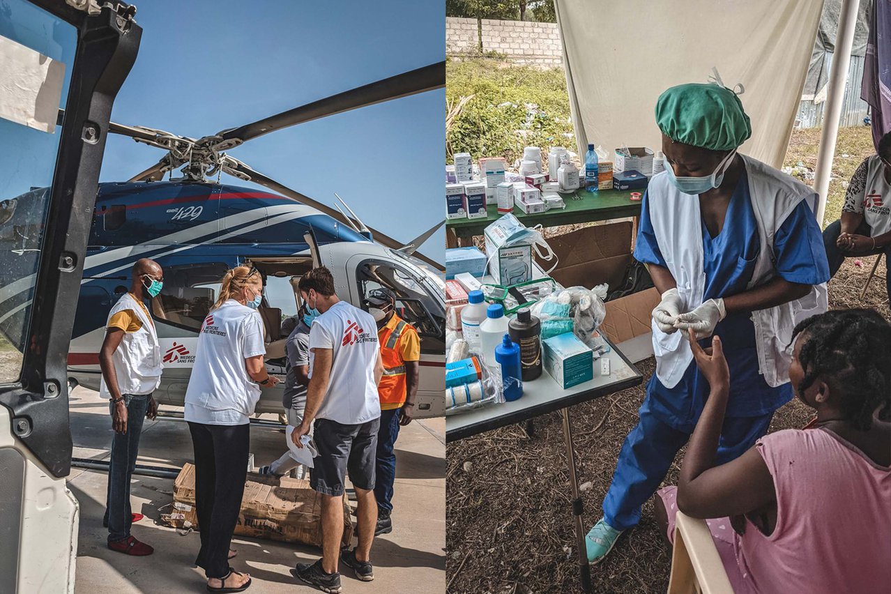 Onze teams bieden noodhulp na aardbeving Haïti in 2021. © Nico Dauterive/MSF